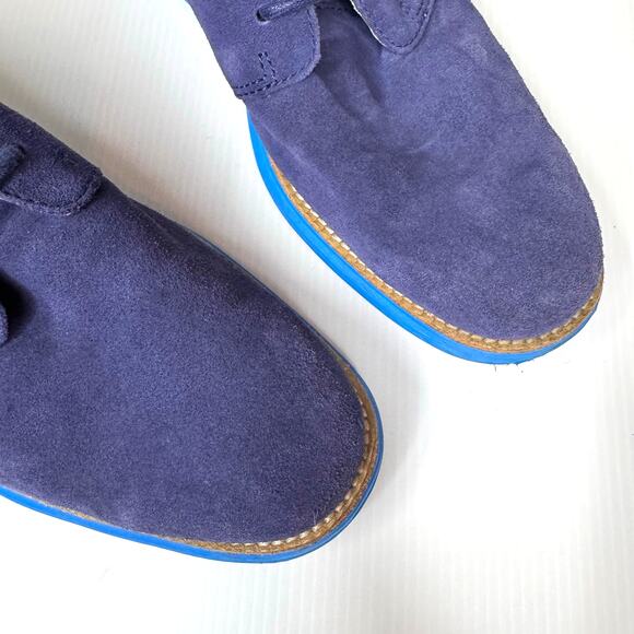 COLE HAAN Lunargrand Chukka Boots Men's 9 Blue Suede Lace Up Ankle Boot Colorful - Picture 4 of 12